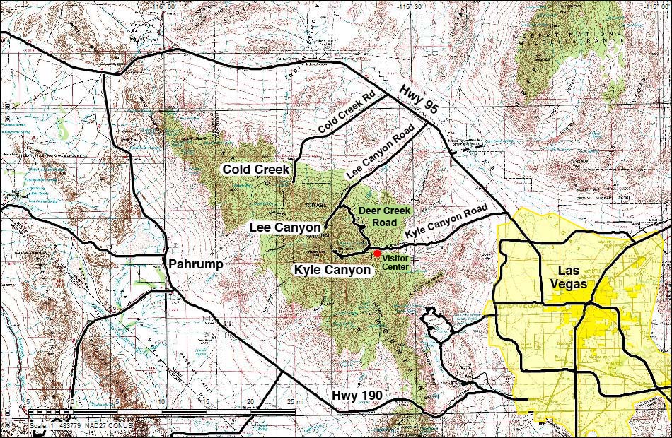 Mount Charleston (Spring Mountains) Overview Map