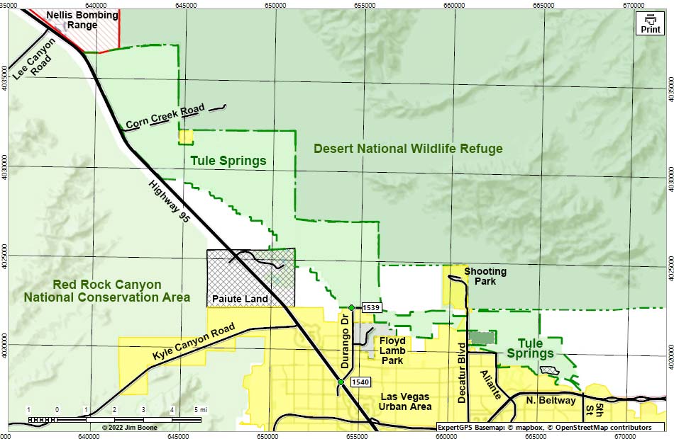 Tule Springs Fossil Beds National Monument Map