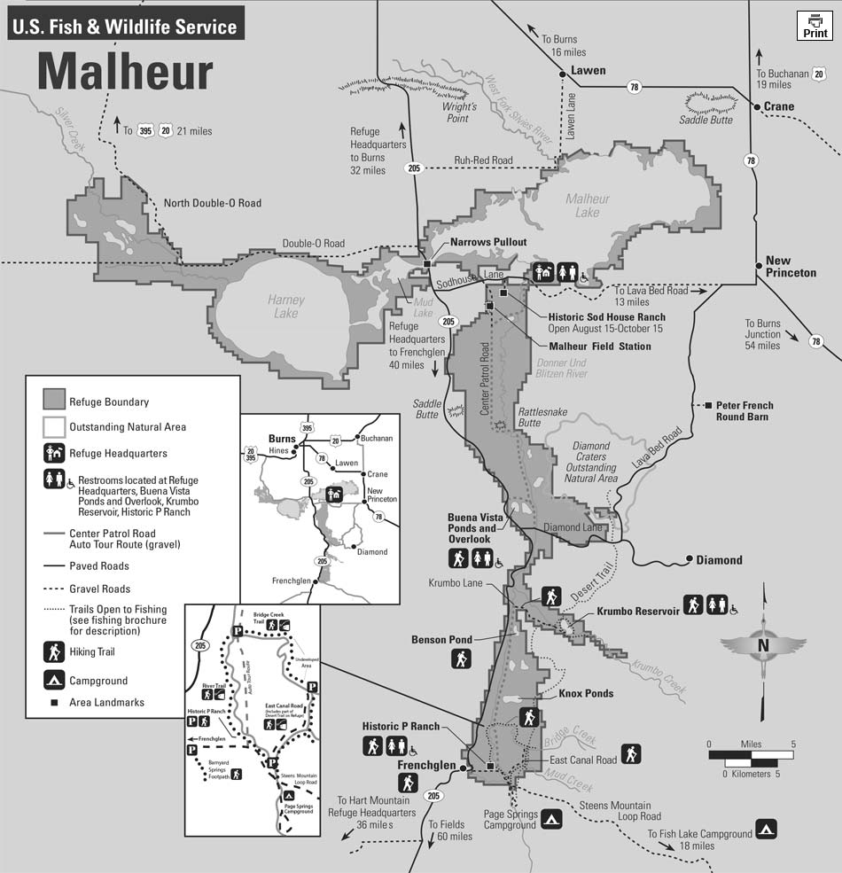 Malheur National Wildlife Refuge Area Overview Map