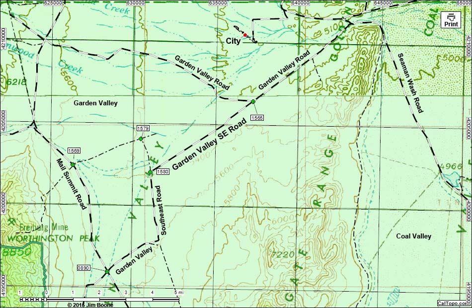 Garden Valley Southeast Road Map