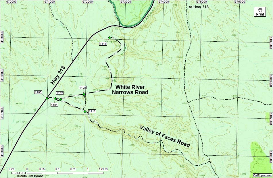 Old White River Narrows Road Map