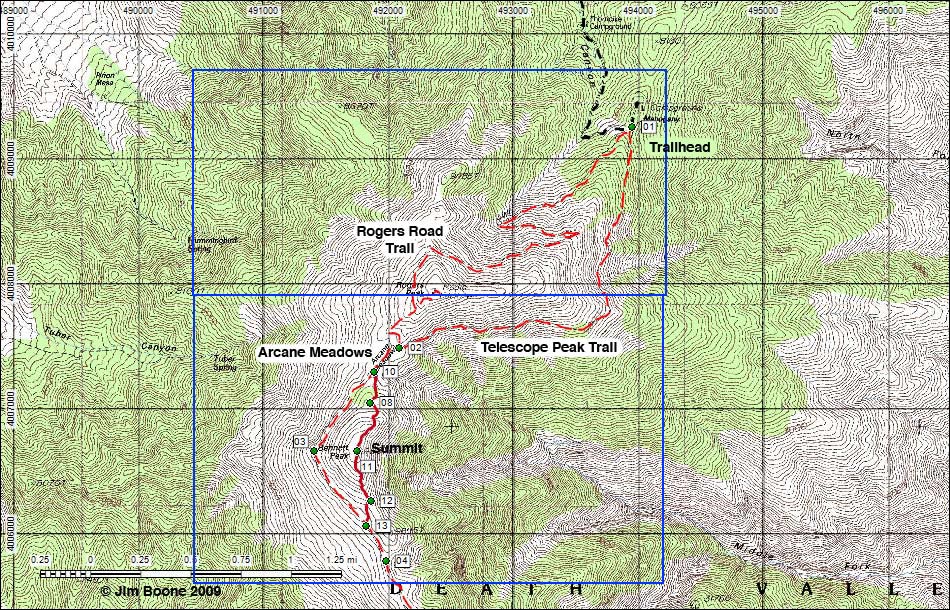 Bennett Peak Route Map -- Overview