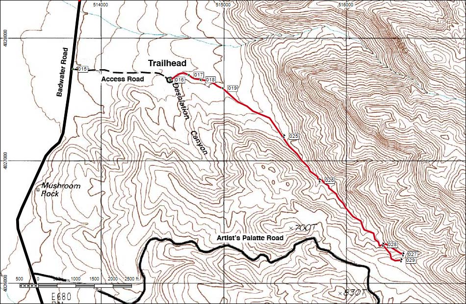 Desolation Canyon Route Hiking Map