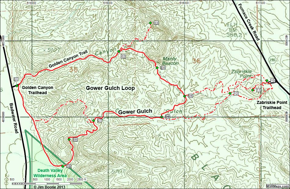 Gower Gulch Loop Trail Map