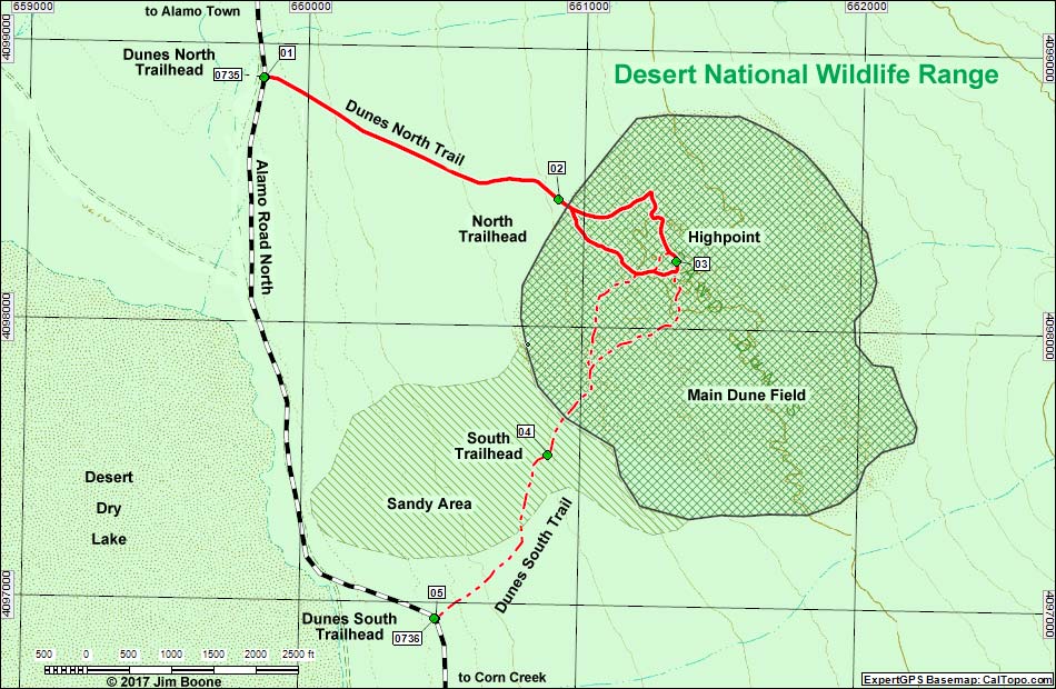 Desert Dry Lake Dunes North Map