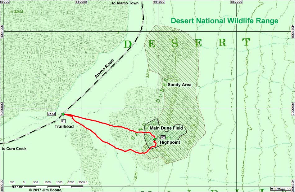 Desert Dry Lake Dunes North Map