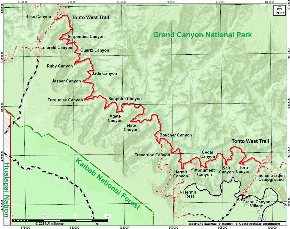 Tonto West Overview Map