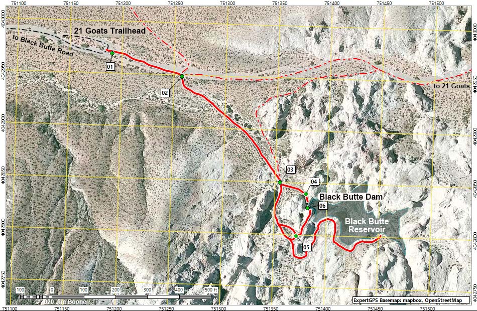 Black Butte Peak Route Map