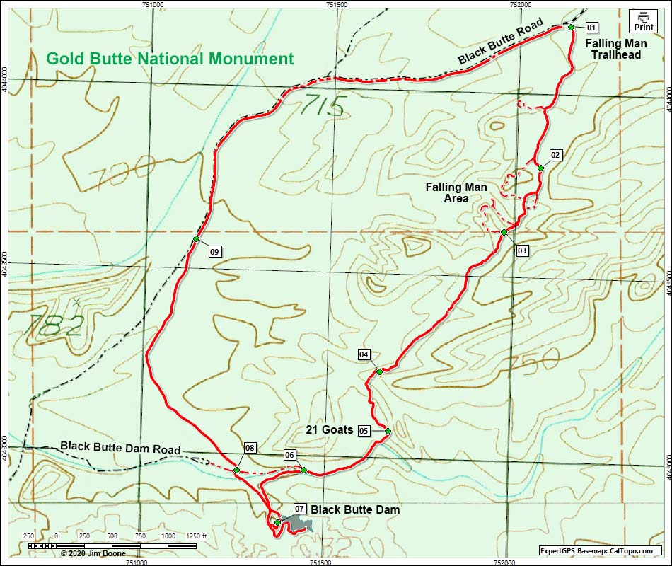 Black Butte Dam Route Map