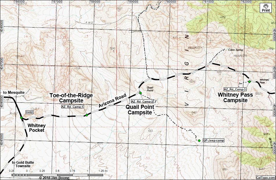 Arizona Road Campsites Map