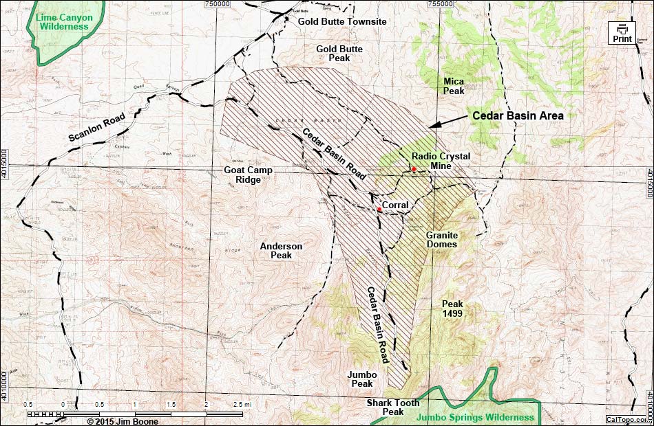 Cedar Basin Area Map