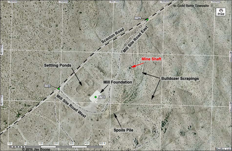 Gold Butte Mill Site Map