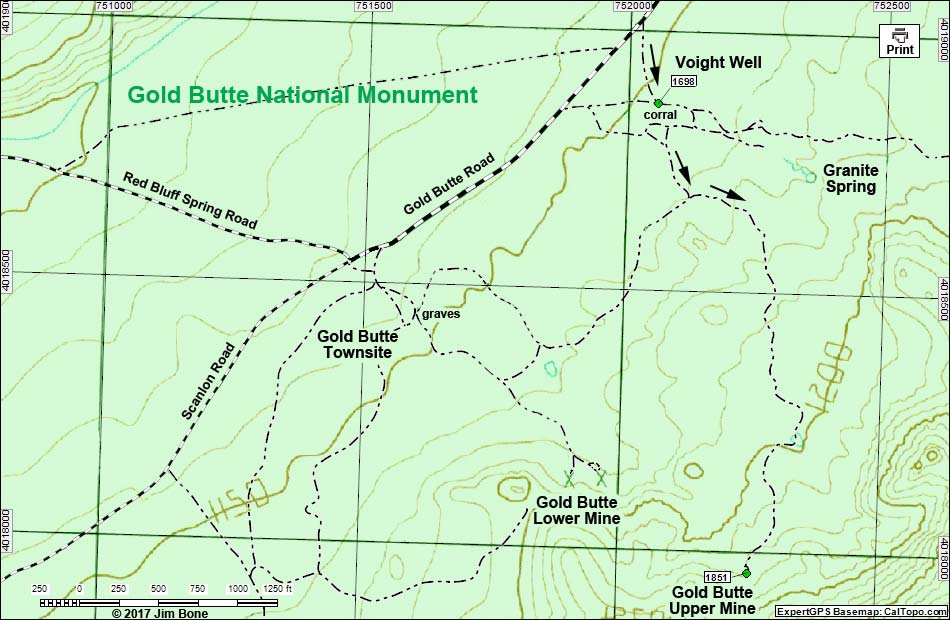 Gold Butte Townsite Map