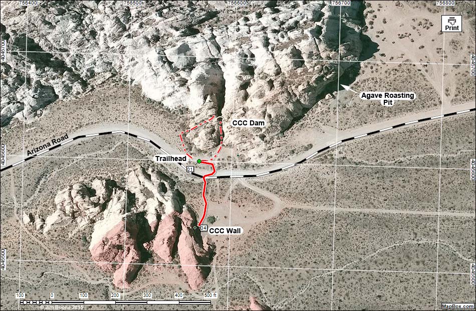 Whitney Pocket CCC Wall Aerial Photo Map