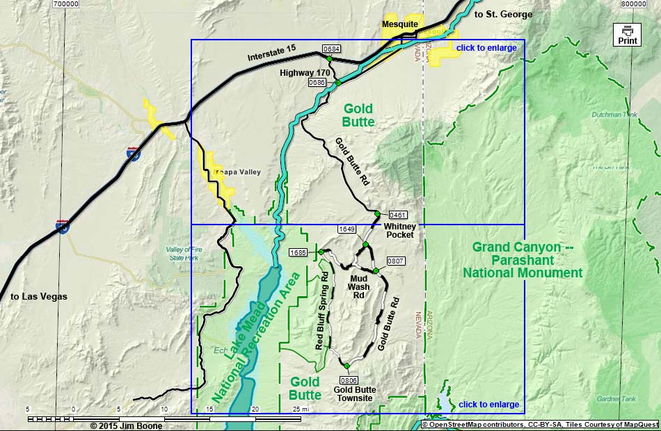 Gold Butte Backcountry Byway Overview Map