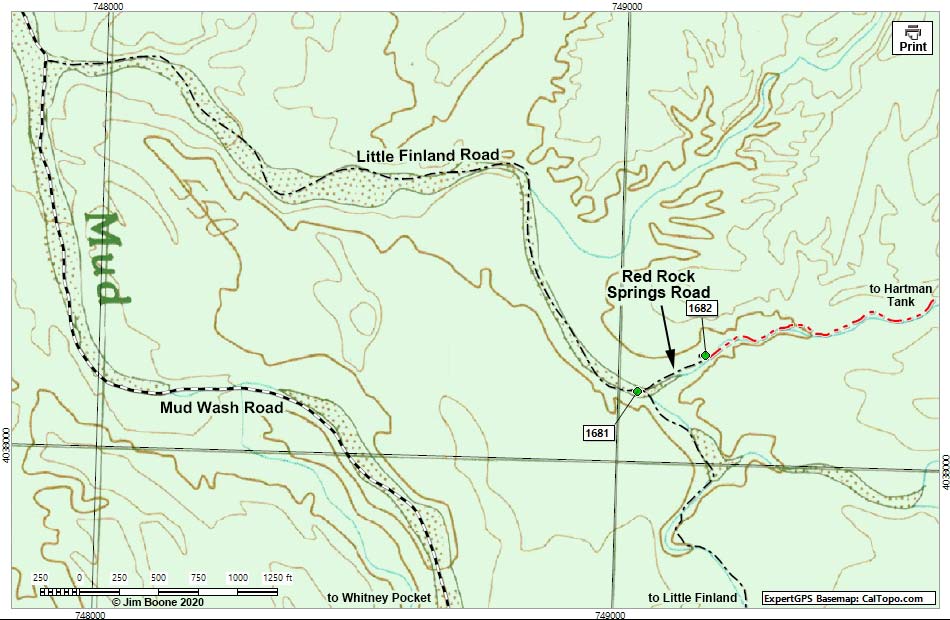 Red Rock Springs Road Map