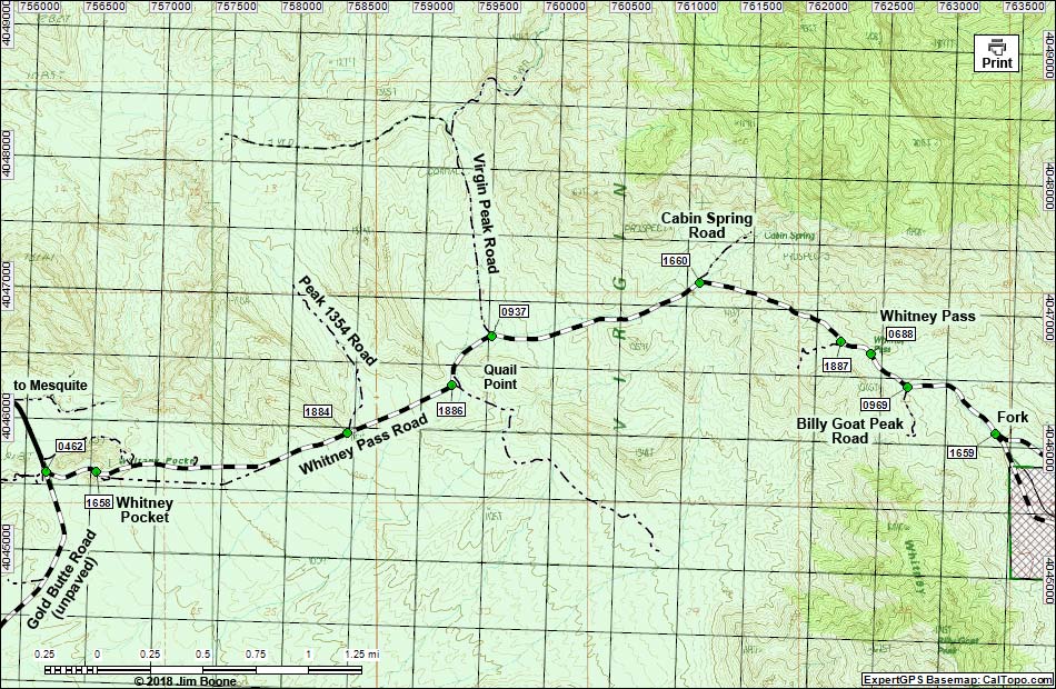 Whitney Pass Road Map