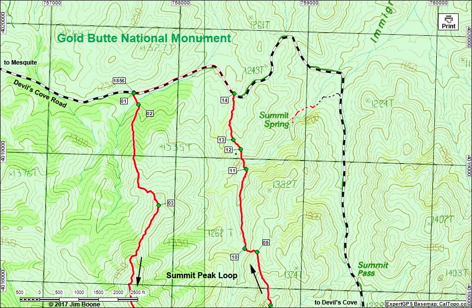 Summit Peak Loop Map