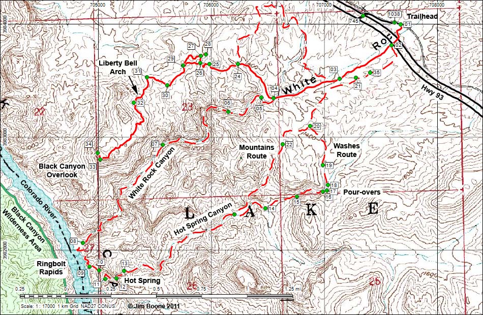 Liberty Bell Arch Route Map
