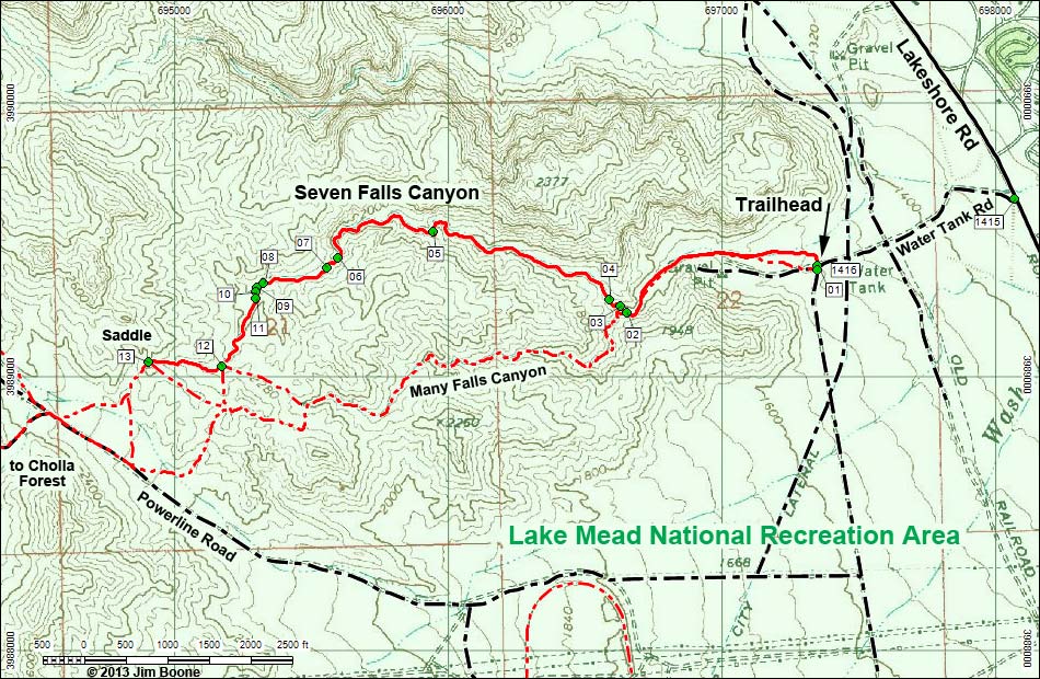 Seven Falls Canyon Map