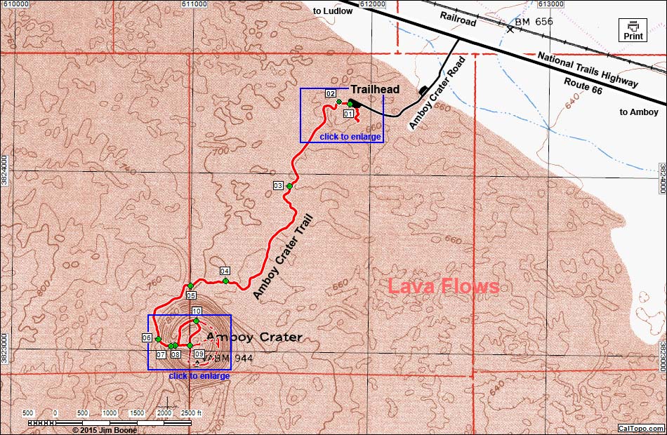 Amboy Crater Trail Map