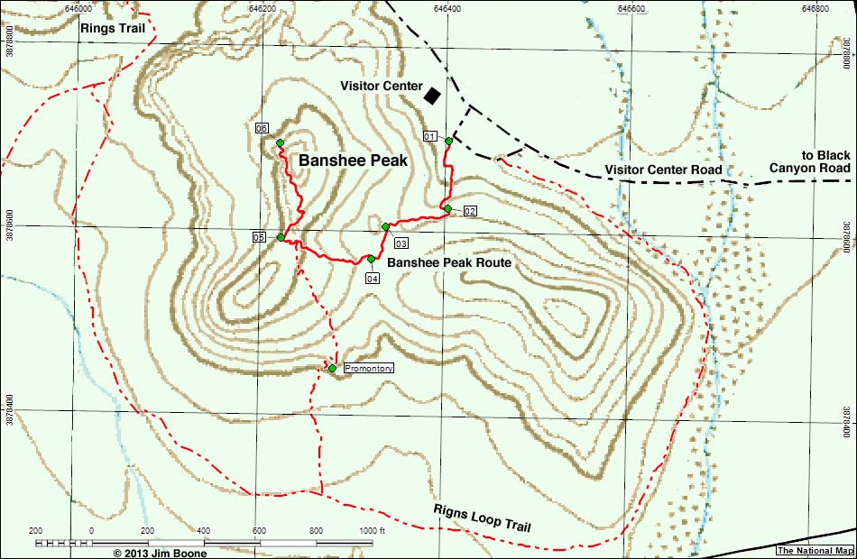 Banshee Peak Route Map