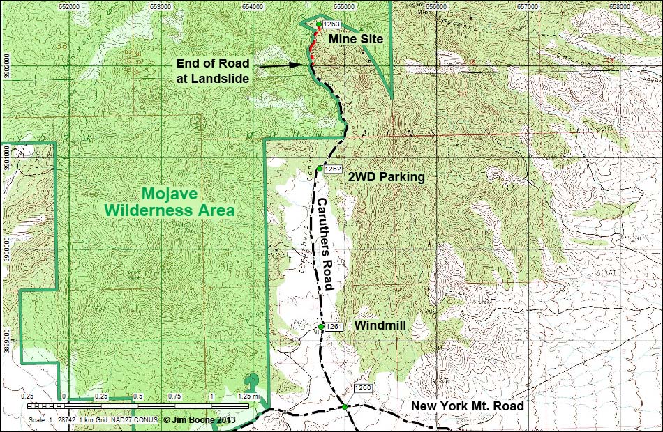 Caruthers Canyon Route Map