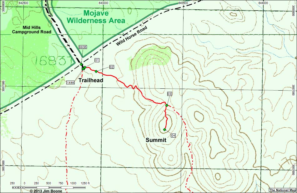 Mid Hills Peak Map