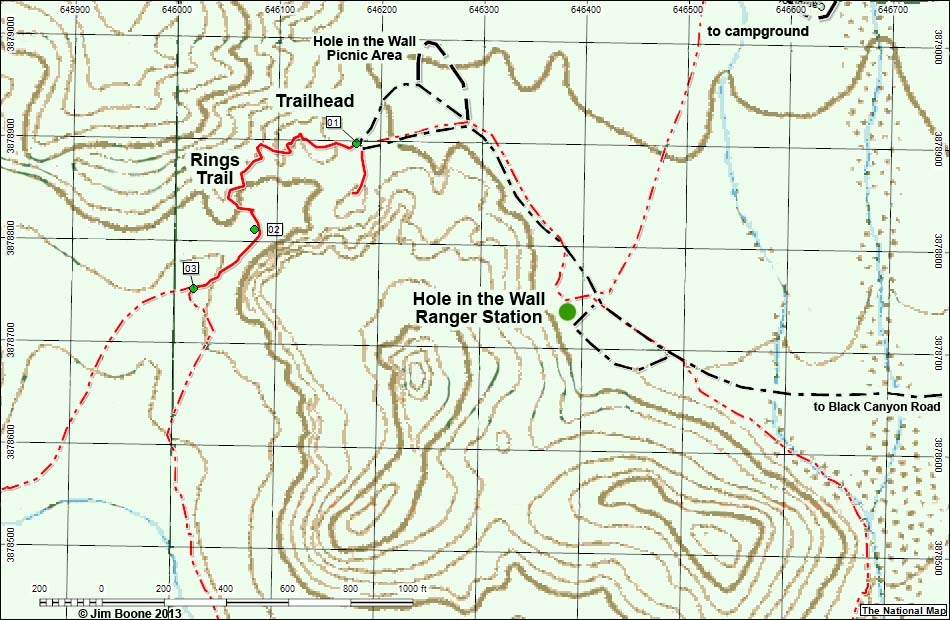 Rings Trail Hiking Map