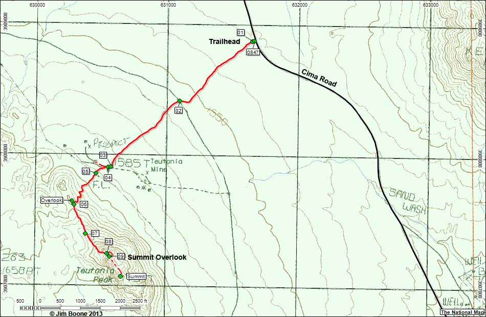 Teutonia Peak Trail Map