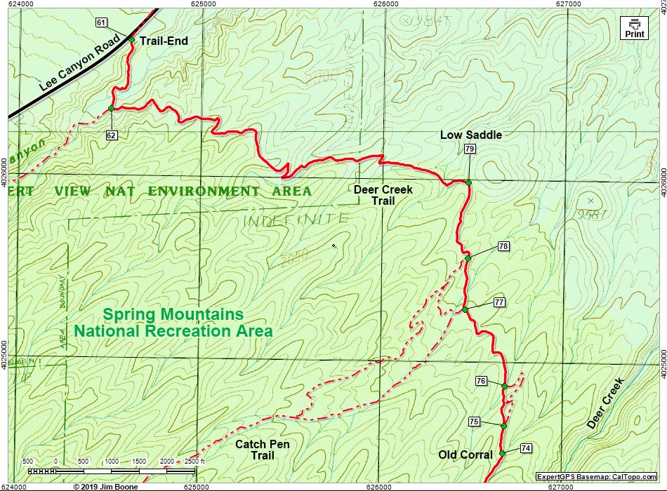 Deer Creek - Catch Pen South Trail Map