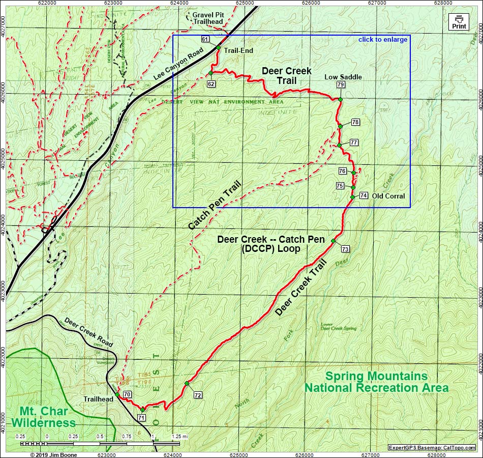 Deer Creek - Catch Pen Trail Map