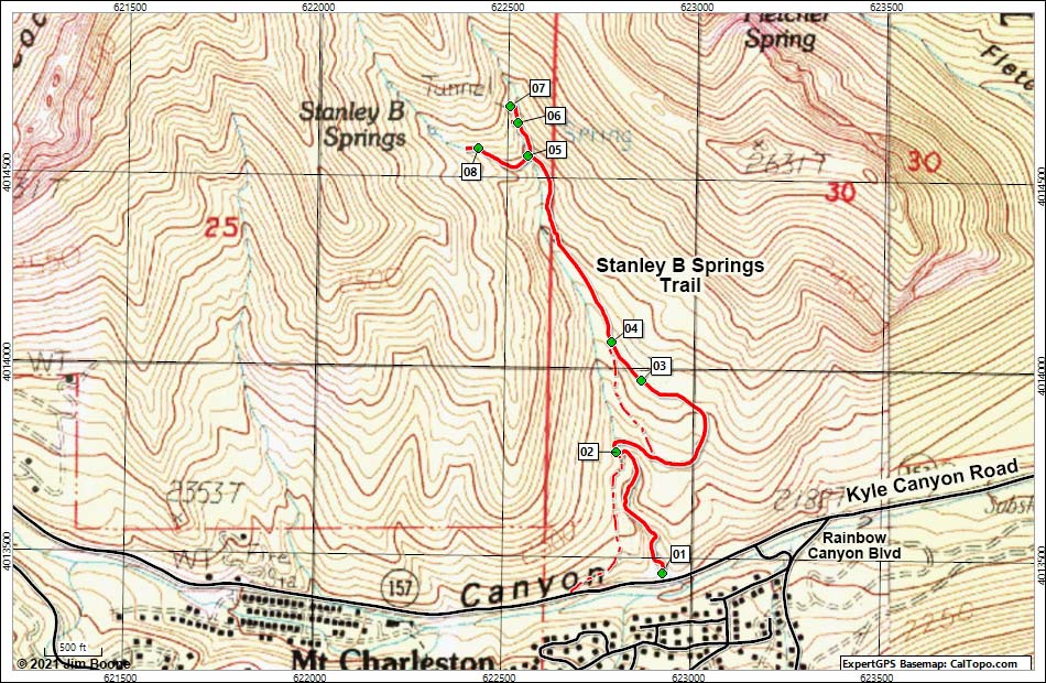 Stanley B Springs Trail Map