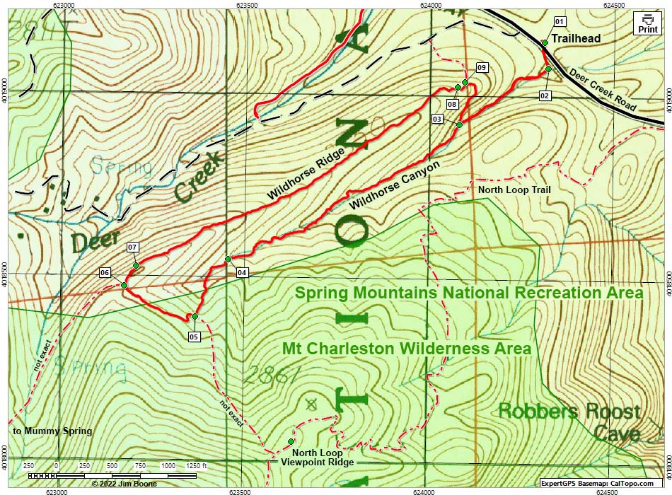 Lower Telephone Canyon Trail Map