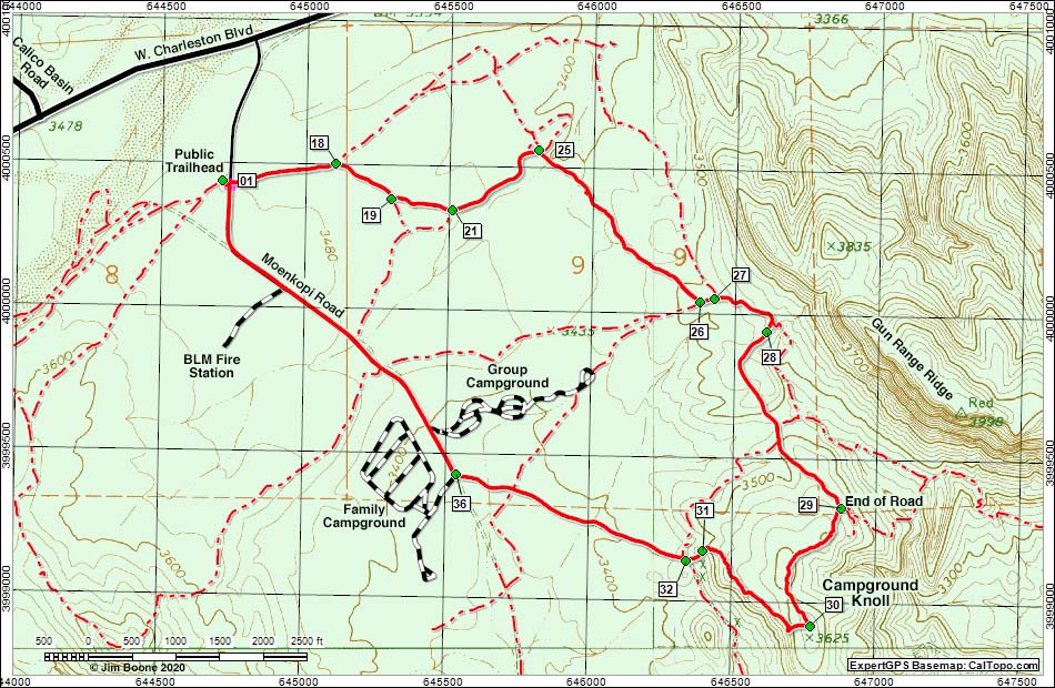 Campground Knoll Loop Hiking Map