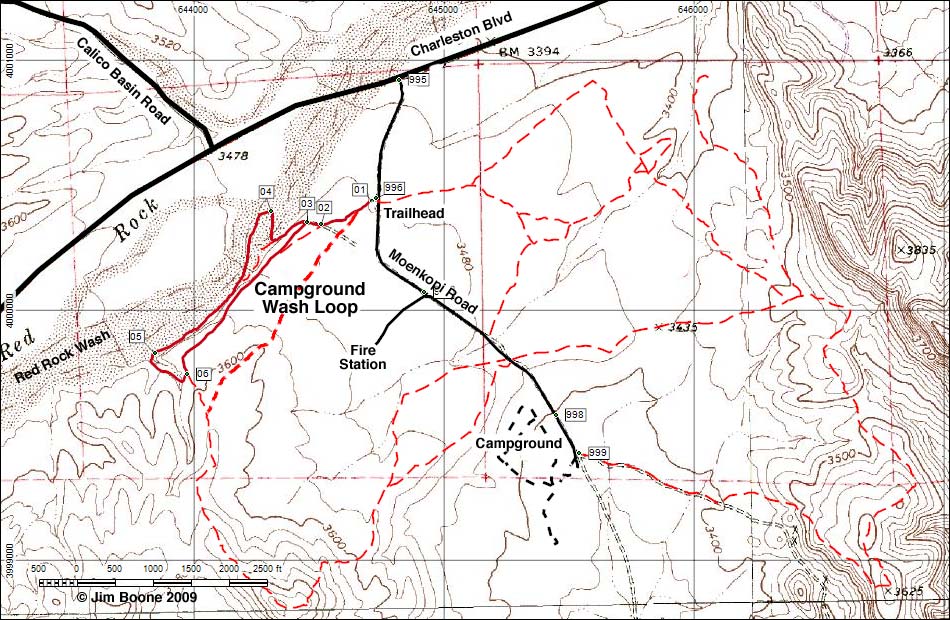 Campground Wash Loop Hiking Map
