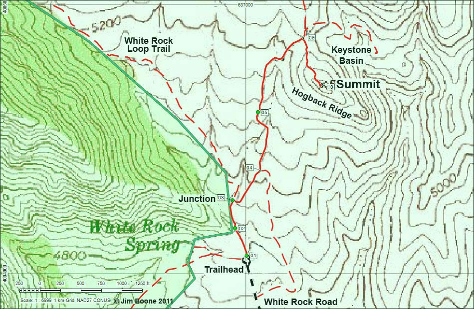 Keystone Thrust Trail Hiking Map