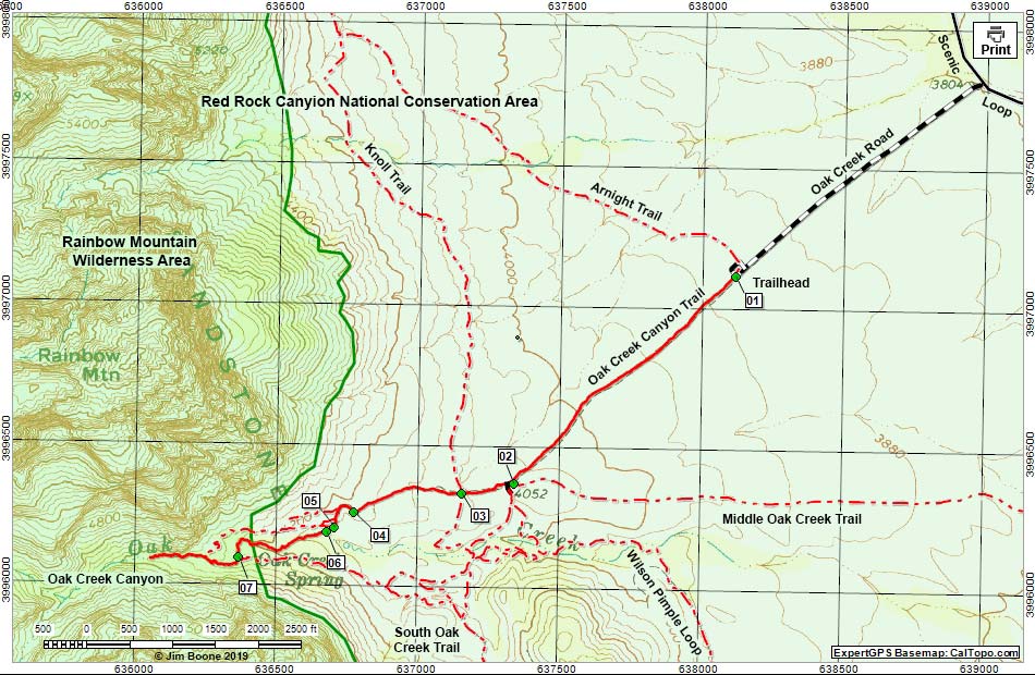 Oak Creek Canyon Map