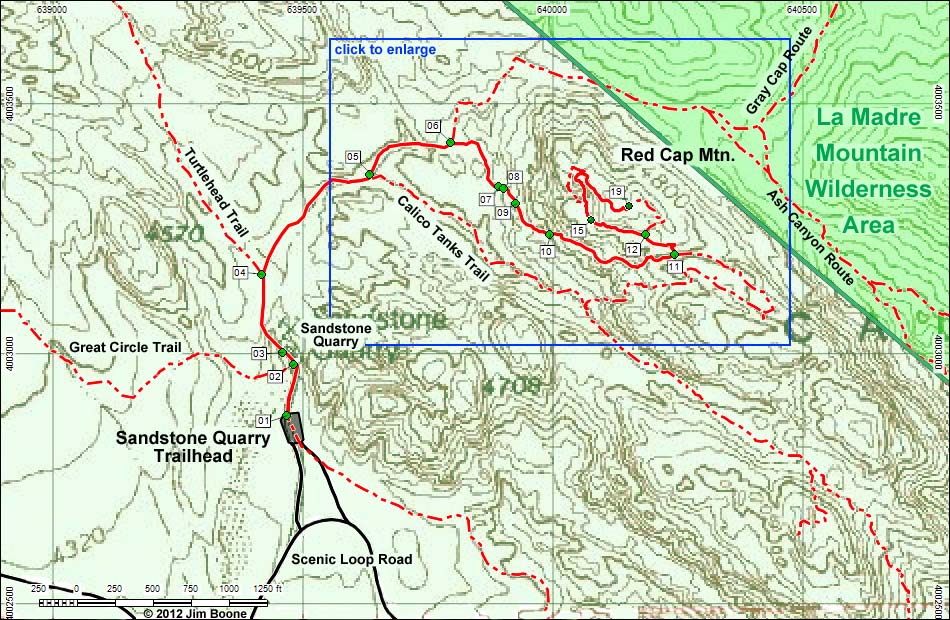 Red Cap Peak Trail Map