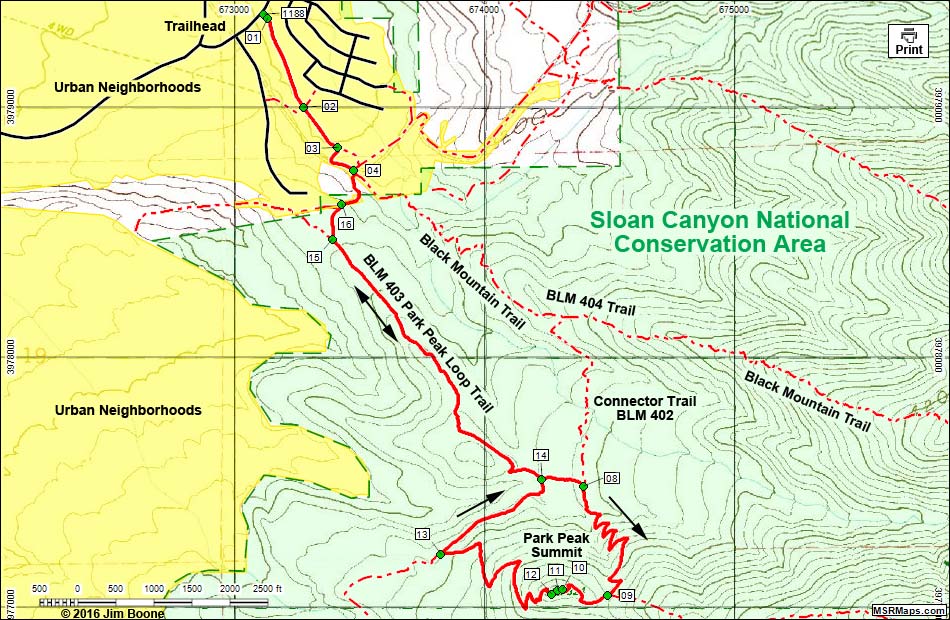 Park Peak Loop (BLM 403 Trail Map