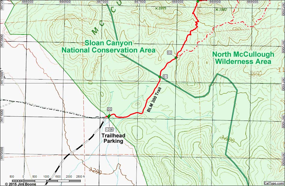 Sloan Canyon South Trailhead Map
