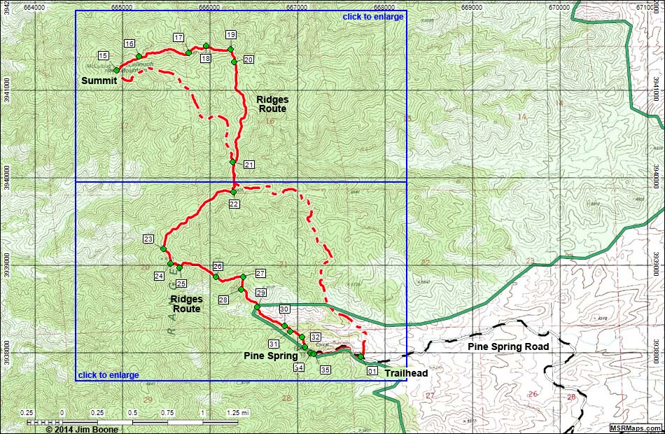 McCullough Mountain Ridges Route Map