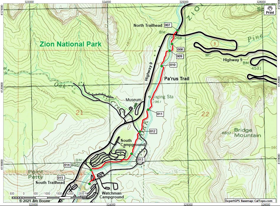 Pa'rus Trail Map