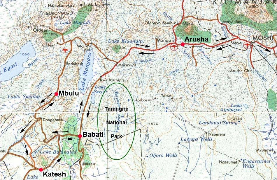 Tanzania Trip Map
