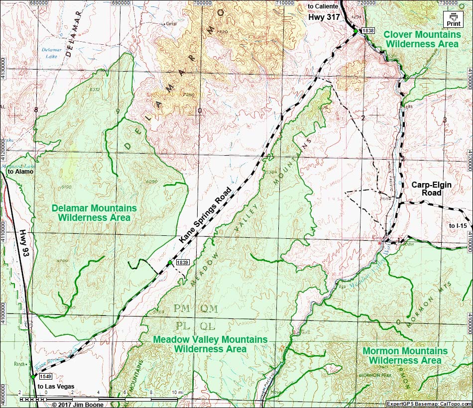 Kane Spring Road Map