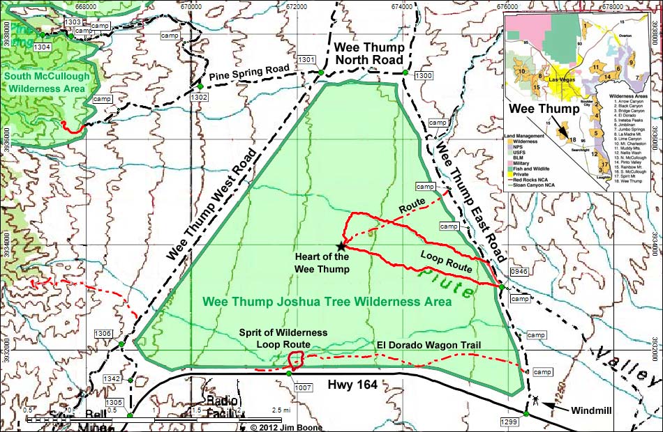 Wee Thump Joshua Tree Wilderness Area Map