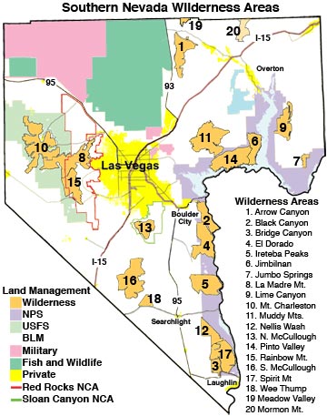 Southern Nevada Wilderness Areas Map