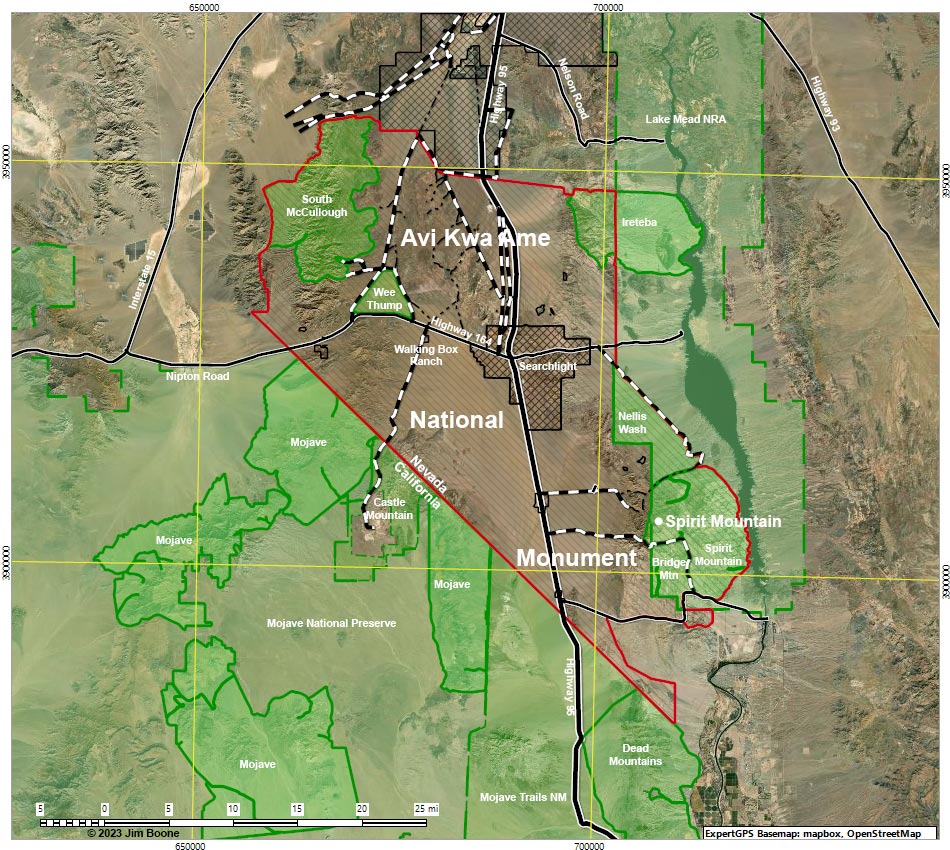 Hiking Around Las Vegas Avi Kwa Ame National Monument Overview Map   AviKwaAme Map O 