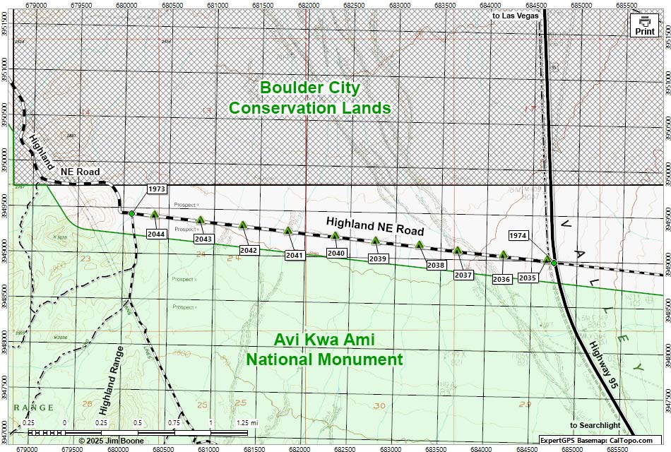 Hiko Canyon Road Map