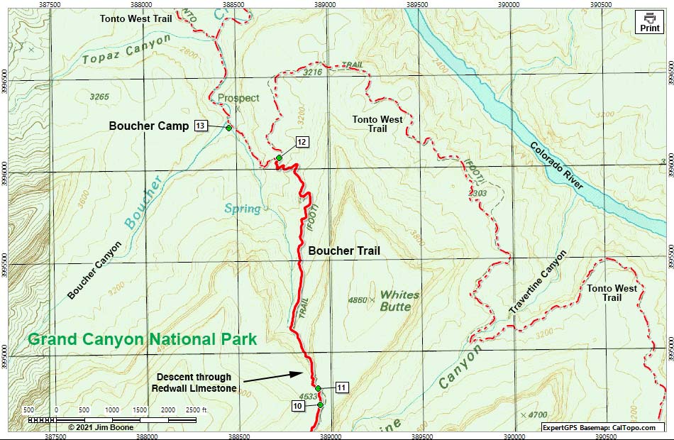 Boucher Trail Map (north section)